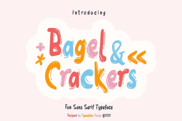 可爱卡通品牌包装海报设计无衬线英文字体 Bagel & Crackers