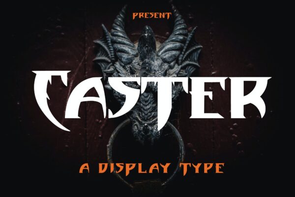 现代潮流海报标识徽章设计装饰性英文字体素材 Caster – A Display Type
