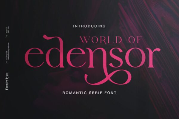 复古浪漫杂志海报徽标logo设计衬线英文字体素材 Edensor