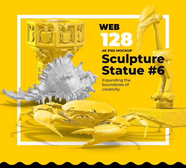 128款多角度复古蒸汽波3D动物石膏雕塑PS设计素材 Collection Of 128 Sculptures Statue-第525期-