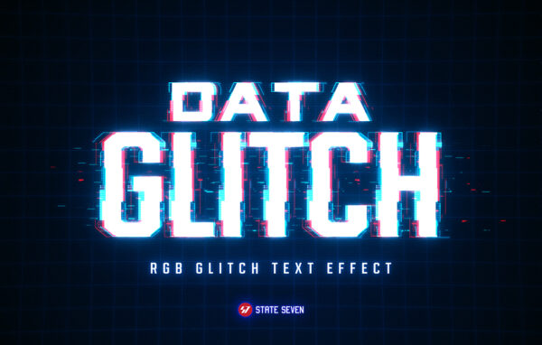 8款抽象扭曲故障风效果标题字体PS样式模板源文件 Glitch Text Effect -第417期-