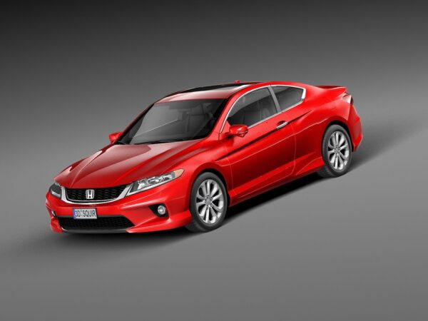 2013年雅阁三箱小汽车3D模型设计素材 Honda Accord Coupe 2013 3d Model