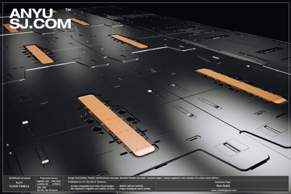 高科技科幻内饰面板地板设计3D模型素材 VitalyBulgarov – Sci-Fi Floor Panels