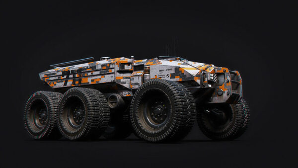未来科幻技术军用运输机车3D模型 Sci-fi Technical Transporter