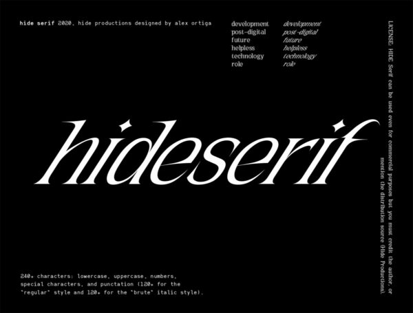 潮流锋利海报标题文字设计英文字体设计素材 Hide Serif – Hide Type 05 -第778期-
