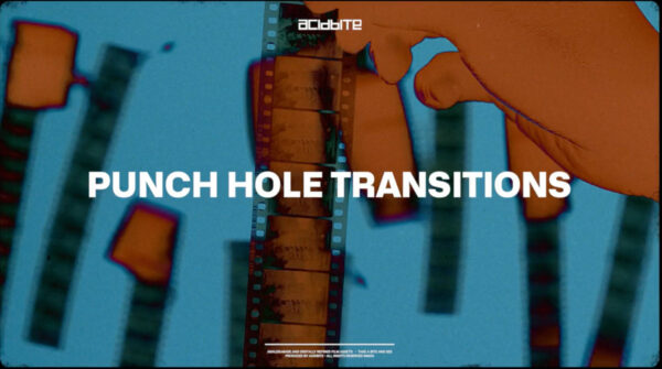 30多款潮流复古故障胶卷打孔纹理叠加过渡效果MOV视频模板素材 AcidBite – Punch Hole Transitions -第800期-