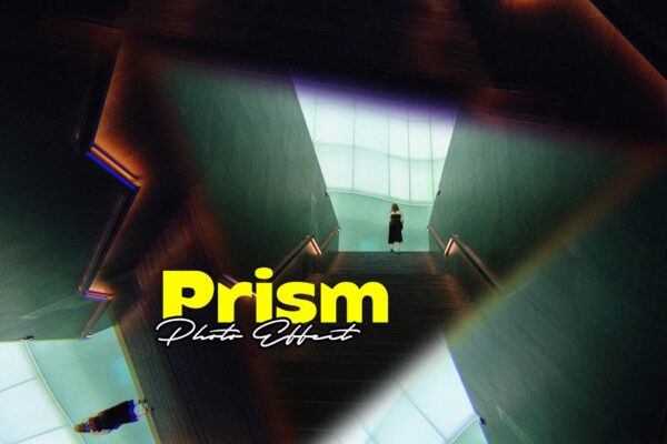 潮流三角棱镜反射玻璃碎片效果照片后期处理PS样式模板素材 Triangle Prism Photo Effect-第697期-