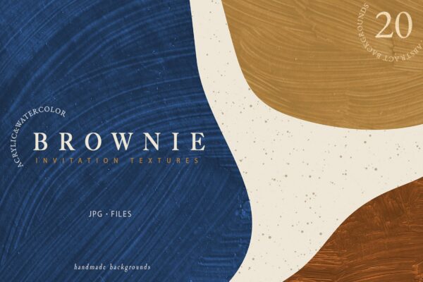 20款高清抽象丙烯酸颜料涂料纹理背景图片设计素材 Brownie Invitation Textures-第707期-