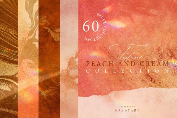 60款桃红色奶油质感背景纹理素材 60 Peach And Cream Textures-第707期-