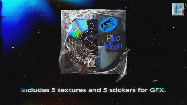 潮流复古CD包装袋酸性贴纸纹理PNG免扣图片素材