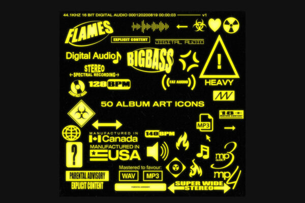 50款时尚潮流专辑CD艺术封面设计Logo图标设计矢量素材 AAA – Album Art Icons-第924期-