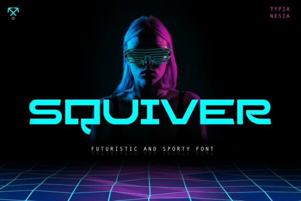 现代简约科技动感品牌海报Logo无衬线英文字体素材 Squiver Font-第836期-