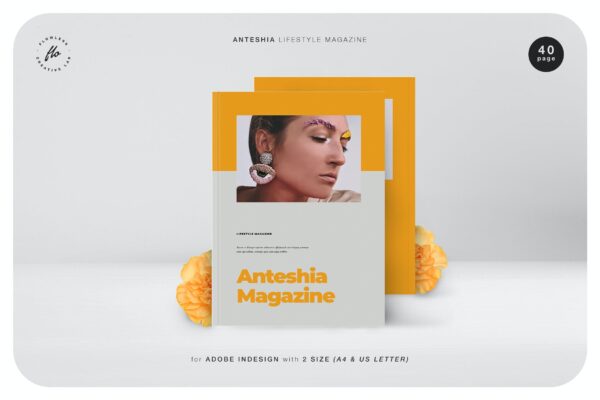40页简洁女性摄影作品集图文排版设计INDD画册模板 Anteshia Lifestyle Magazine-第897期-