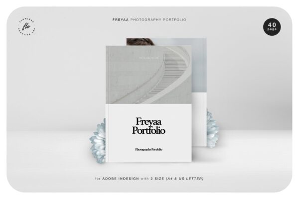 简约摄影作品集排版设计INDD画册模板 Freyaa Photography Portfolio-第897期-