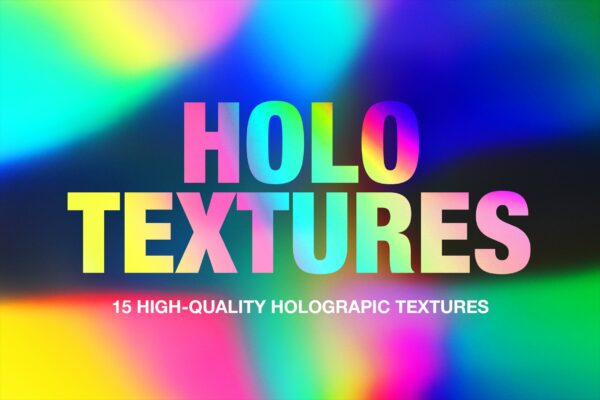 15款潮流高清全息箔渐变背景纹理图片设计素材 Holographic Foil Gradient Textures-第873期-