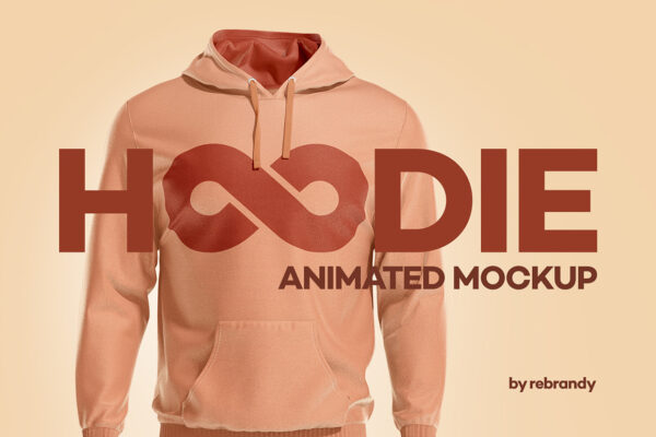 360°连帽衫卫衣印花图案设计动态展示样机模板 Hoodie Animated Mockup-第893期-