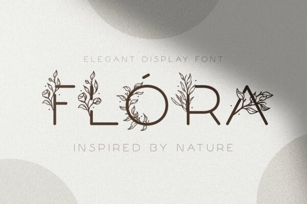 【免费】优雅女性化叶子花卉英文字体 Flóra – A Delicate Floral Font-第836期-