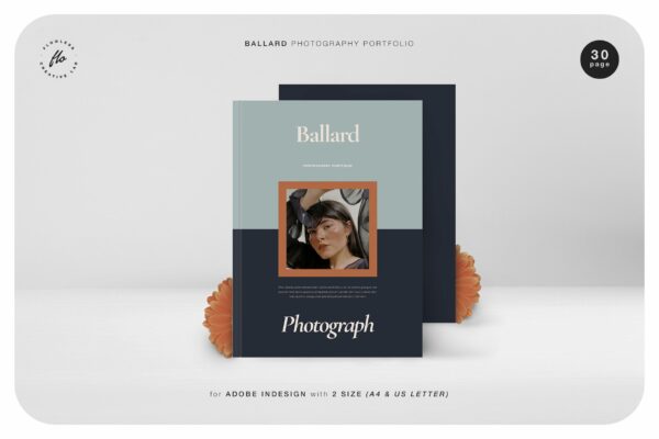 现代优雅摄影作品集图文排版设计INDD画册模板 BALLARD Photography Portfolio-第897期-