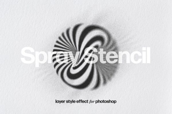 潮流油墨喷涂飞溅效果文字图形设计PS设计素材 Spray Stencil Layer Style-第821期-