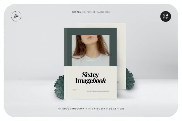极简服装设计作品集排版INDD画册模板 Sixtey Editorial Imagebook-第897期-