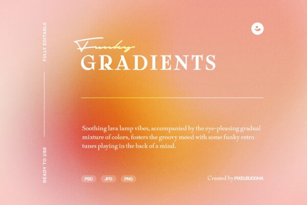 16款时尚炫彩渐变颗粒噪点肌理海报背景底纹PS设计素材 Funky Gradient Textures-第880期-