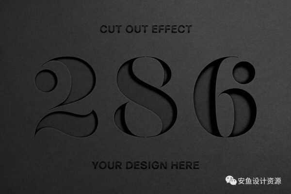 剪纸凹印效果徽标Logo设计展示样机模板 Paper Cut Out Effect -第821期-