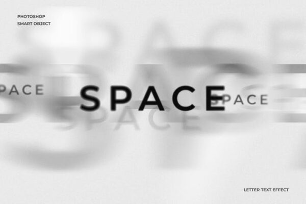 空间纵深模糊标题Logo演示PS样式模板素材 Space Text Effect-第890期-