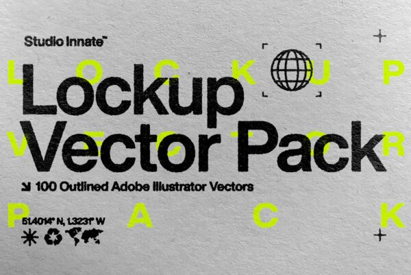 100款潮流贴纸徽标Logo指示图标图形AI矢量设计素材 Studio Innate – Lockup Vector Pack-第934期-