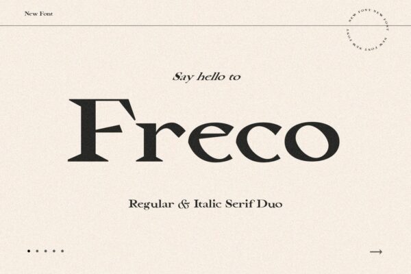 现代野兽派锋利衬线品牌海报杂志排版英文字体 Freco – Modern Serif Font-第1433期-