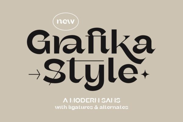 现代品牌标题徽标logo设计无衬线英文字体 Grafika – Modern Sans-第1649期-