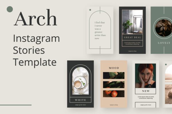 时尚优雅Ins风品牌故事营销新媒体电商海报模板 Arch Instagram Stories Template-第1449期-