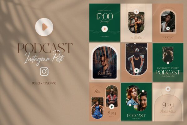 现代优雅Ins风品牌推广电商海报设计PSD模板素材 Podcast Instagram-第1449期-