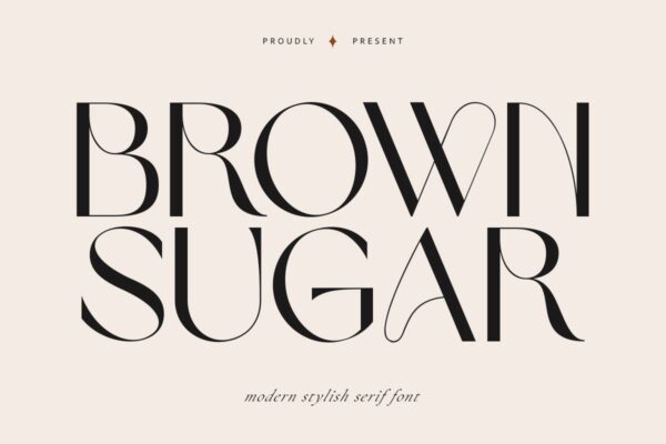 现代时尚海报品牌徽章设计衬线英文字体 Brown Sugar Modern Stylish-第1631期-