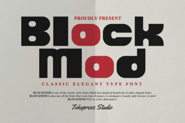 现代厚重海报杂志封面设计无衬线英文字体 Blockmod – Block modern font-第1433期-