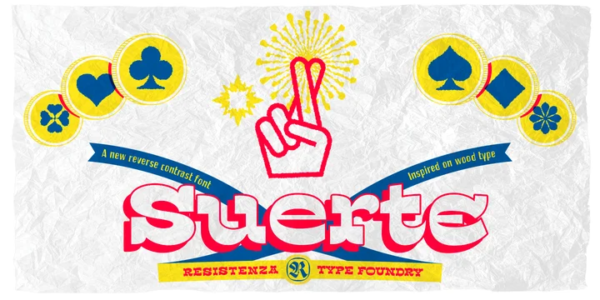 时尚杂志标题徽标Logo设计逆反差衬线英文字体下载 Suerte Font Family