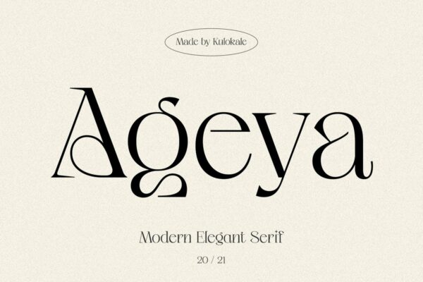现代优雅品牌标题包装设计衬线英文字体 Ageya – Modern Elegant Serif Font-第1561期-