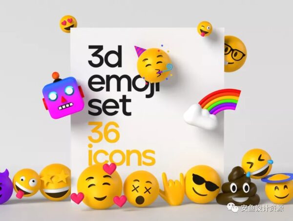 海外热销! 三维渲染UI趣味表情图标设计合辑 3d emoji -1513期-