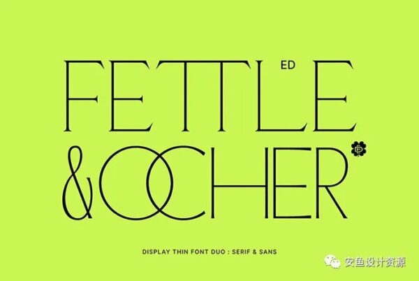 优雅现代极简细体海报画册衬线无衬线英文字体组合DE Fettle & Ocher -第1561期-