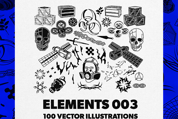 100+高质量新未来主义酸性艺术抽象装饰元素插画素材包 Studio Innate – Elements 003-第1786期-