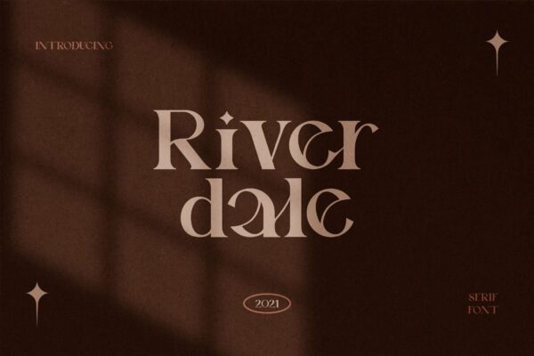 时尚优雅品牌Logo海报标题设计衬线英文字体素材 Riverdale Serif Font-第963期-