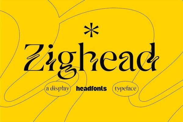复古海报标识品牌设计衬线英文字体 Zighead Display Font