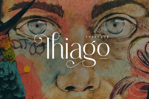 现代杂志海报标识设计无衬线英文字体 Thiago Font