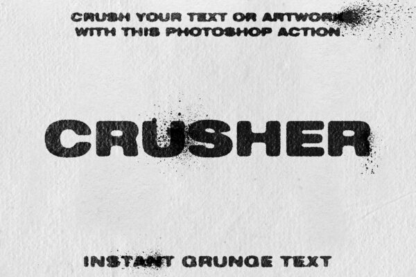 潮流油墨喷涂飞溅效果文字图形特效PS动作模板 CRUSHER – Photoshop Action