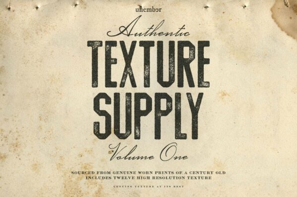 12款做旧磨损泛黄旧版画纸张纹理背景图片素材 Unember Texture Supply Volume 1-第1774期-