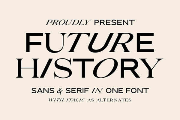 优雅轻奢海报画册杂志Logo标题大写英文字体设计素材Future History -第1760期-