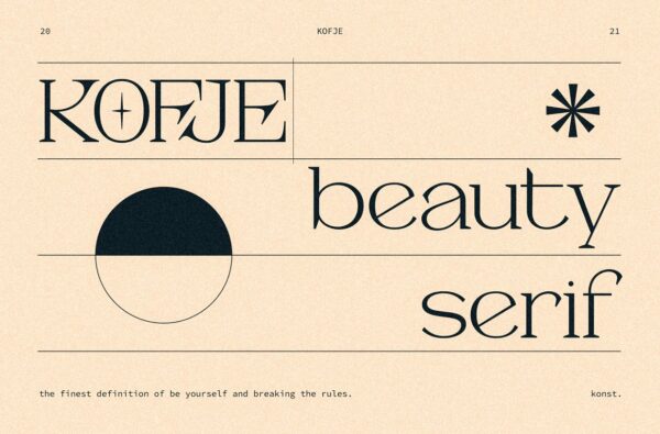 优雅轻奢酸性复古海报画册Logo标题衬线英文字体素材Kofje Beauty Serif Fonts-第1900期-
