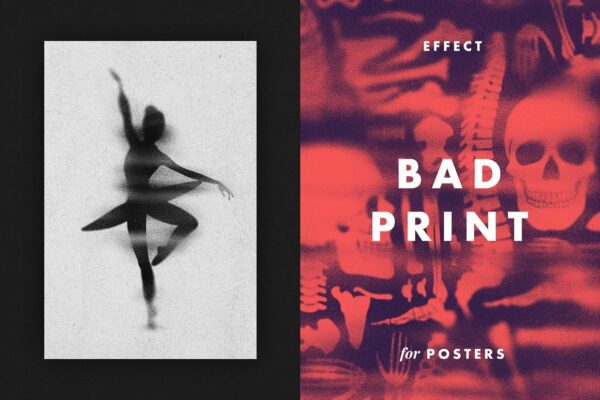 高质量印刷错误喷雾图片效果PSD模板素材 Bad Print Effect for Posters