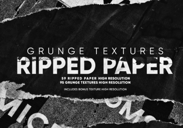 67款高分辨率撕纸撕裂磨损街头垃圾废旧纸张纹理 Grunge Textures Ripped Paper-第1983期-