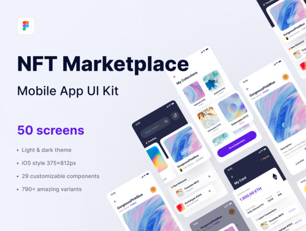 移动应用 UI 套件NFTzy – NFT Marketplace