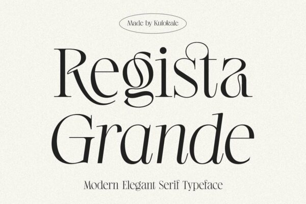 优雅复古浪漫婚礼女性品牌排版英文衬线字体 Regista Grande – Modern Serif Font-第2101期-